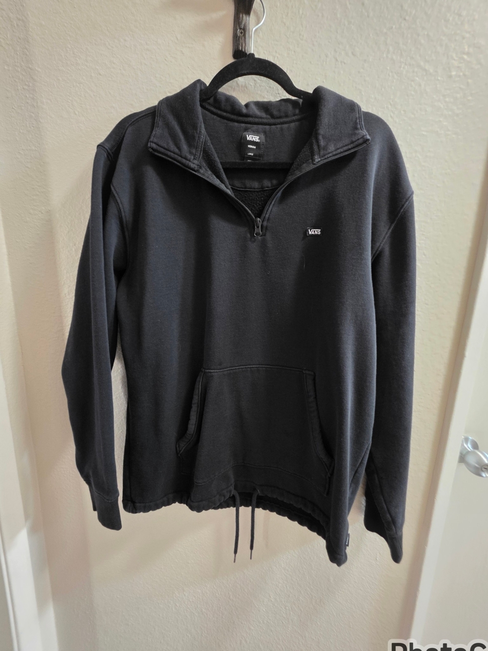 Vans Men's Black Half-Zip Pullover Sweater L